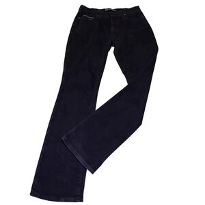 Levis 505 Straight Leg Jeans Womens Black Denim Silver Stitching Western Size 28